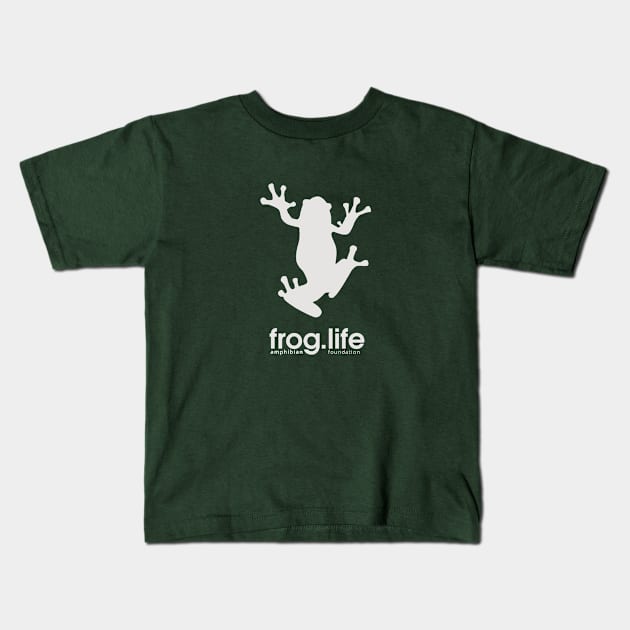 Frog.Life (Light Grey) Kids T-Shirt by amphibianfoundation